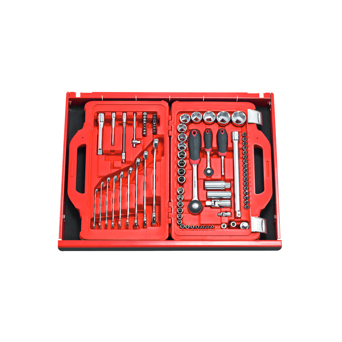 Cassetta Modulare con Bussole Esagonali e Chiavi Combinate 82pz – Usag – 601 1/4″-1/2″ J82 - immagine 2